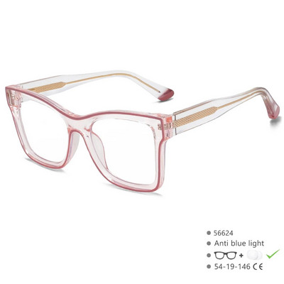 56624 jauns acetāta briļļu ietvars Fashion dzidrs divu krāsu savienojuma optiskais briļļu ietvars atsperes eņģes pretzilas datora brilles