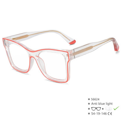 56624 jauns acetāta briļļu ietvars Fashion dzidrs divu krāsu savienojuma optiskais briļļu ietvars atsperes eņģes pretzilas datora brilles