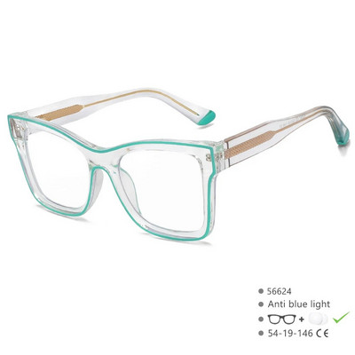 56624 jauns acetāta briļļu ietvars Fashion dzidrs divu krāsu savienojuma optiskais briļļu ietvars atsperes eņģes pretzilas datora brilles