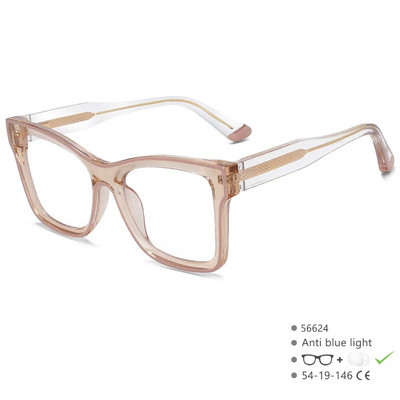 56624 jauns acetāta briļļu ietvars Fashion dzidrs divu krāsu savienojuma optiskais briļļu ietvars atsperes eņģes pretzilas datora brilles