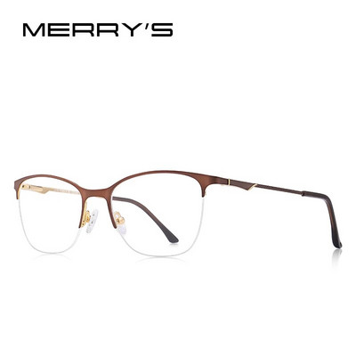 MERRYS DESIGN Sieviešu kaķu brilles pusrāmis Sieviešu modes populāri brilles Miopija Recepšu optiskās brilles S2006