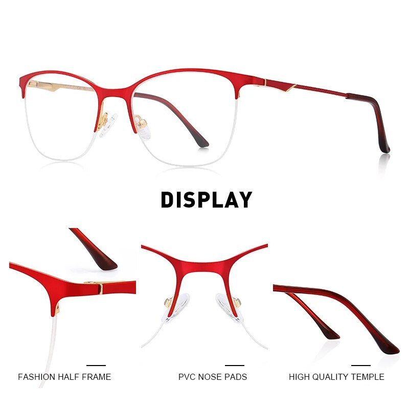 MERRYS DESIGN Sieviešu kaķu brilles pusrāmis Sieviešu modes populāri brilles Miopija Recepšu optiskās brilles S2006