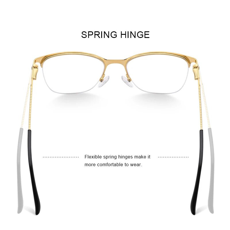 MERRYS DESIGN Sieviešu kaķu brilles pusrāmis Sieviešu modes populāri brilles Miopija Recepšu optiskās brilles S2006