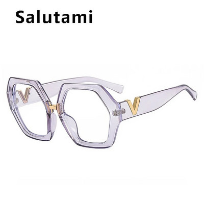 Unikālas Rainbow Square Anti-zilas gaišas brilles sievietēm Jauns modes zīmols Hexagon Chic datoru briļļu ietvars sieviešu toņos