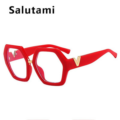 Unikālas Rainbow Square Anti-zilas gaišas brilles sievietēm Jauns modes zīmols Hexagon Chic datoru briļļu ietvars sieviešu toņos