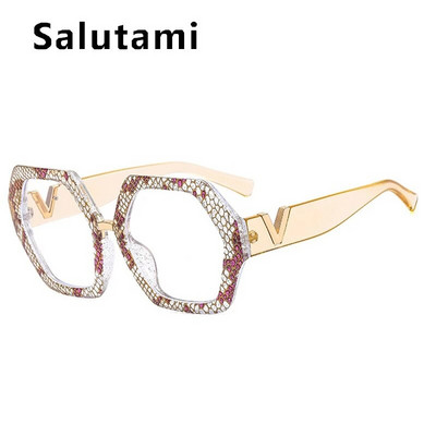 Unikālas Rainbow Square Anti-zilas gaišas brilles sievietēm Jauns modes zīmols Hexagon Chic datoru briļļu ietvars sieviešu toņos