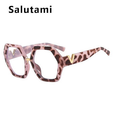 Unikālas Rainbow Square Anti-zilas gaišas brilles sievietēm Jauns modes zīmols Hexagon Chic datoru briļļu ietvars sieviešu toņos