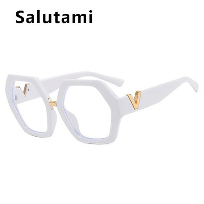 Unikālas Rainbow Square Anti-zilas gaišas brilles sievietēm Jauns modes zīmols Hexagon Chic datoru briļļu ietvars sieviešu toņos