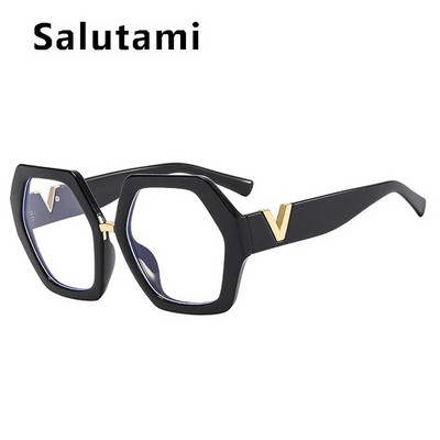 Unikālas Rainbow Square Anti-zilas gaišas brilles sievietēm Jauns modes zīmols Hexagon Chic datoru briļļu ietvars sieviešu toņos