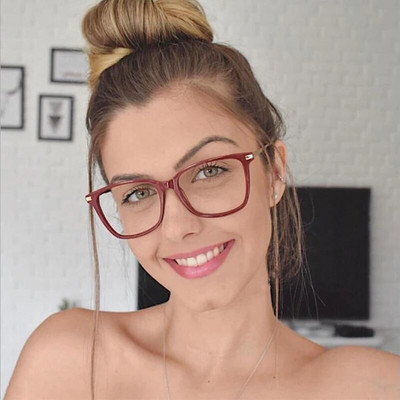 Rame de ochelari roșii sexy, lentile transparente, ochelari de calitate feminină, rame transparente pentru ochelari de computer pentru femei