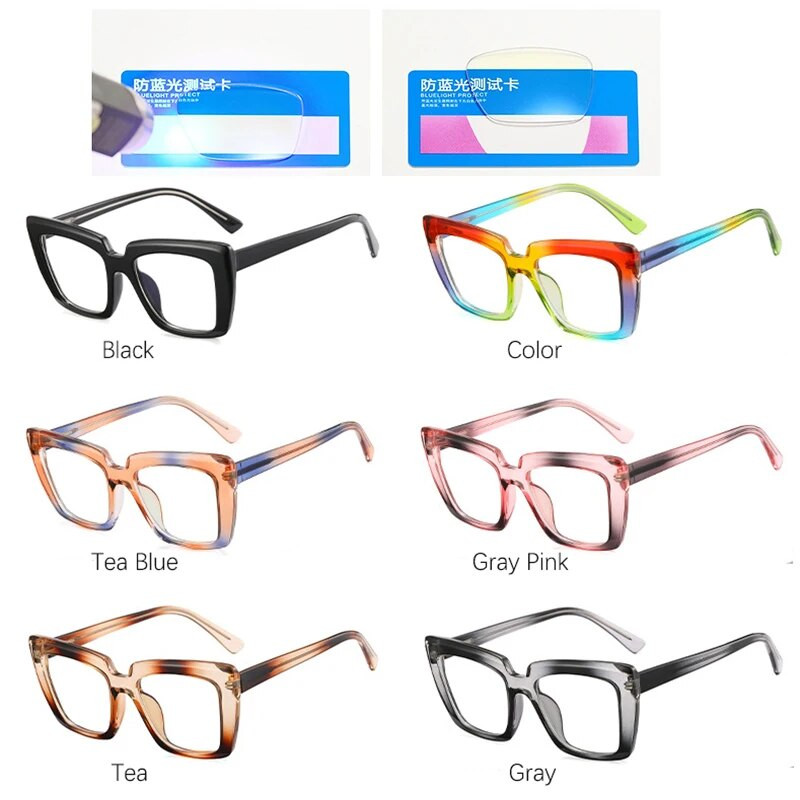Novi četvrtasti okviri za naočale protiv plave svjetlosti Ženske modne optičke dioptrijske naočale TR90 Naočale za optičke naočale