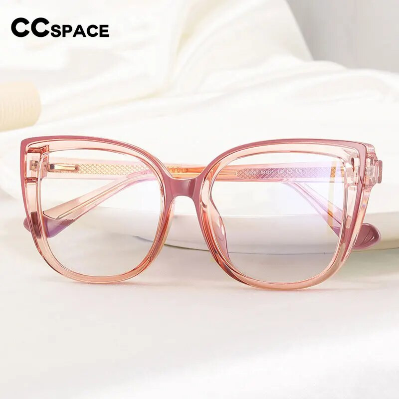 55598 Retro Cat Eye Anti Blue Light Prillide raam Vedruliigend Naiste Leopard Plastikust Titaan Arvuti Retseptipeegel