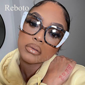 Krāsa Kvadrātveida brilles ietvars Sieviešu retro pretzils gaiši dzidras optiskās brilles Sieviešu mode Modernas kaķu acs datora brilles