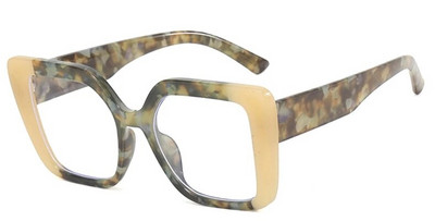 Krāsa Kvadrātveida brilles ietvars Sieviešu retro pretzils gaiši dzidras optiskās brilles Sieviešu mode Modernas kaķu acs datora brilles