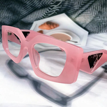 Μοναδικά Irregular Cat Eye Anti-Blue Light γυαλιά Γυναικεία Vintage Candy Χρώμα Ροζ Μπλε Clear Αποχρώσεις σκελετού γυαλιών υπολογιστή