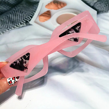 Уникални неправилни котешки очила с анти-синя светлина за жени Винтидж цвят бонбони Розови сини прозрачни очила за компютър Сенници