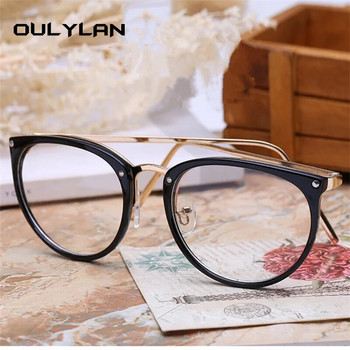Oulylan Διάφανα γυαλιά γάτας Σκελετοί Γυναικεία Μοντέρνα ψεύτικα γυαλιά γυαλιά μεταλλικός οπτικός σκελετός για γυναίκες