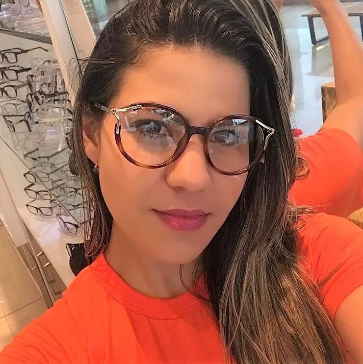 45103 Apaļi briļļu ietvari sievietēm Cat Eye Zīmola dizainers Optiskās brilles Modes brilles