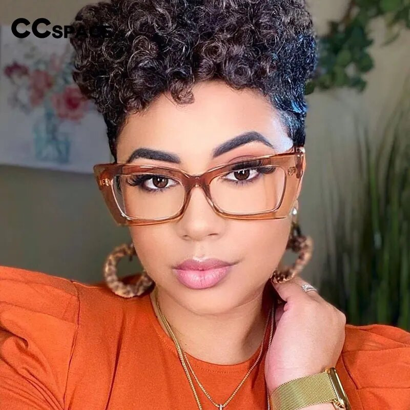 54536 Liela izmēra taisnstūra kaķa acs optisko briļļu ietvari sievietēm modes datora brilles