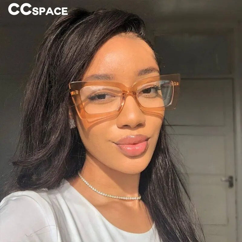 54536 Liela izmēra taisnstūra kaķa acs optisko briļļu ietvari sievietēm modes datora brilles