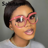 2022. gada jauns modes zīmols Square Anti-zilas gaišas brilles sievietēm Vintage melnas rozā briļļu ietvars sieviešu datora brilles