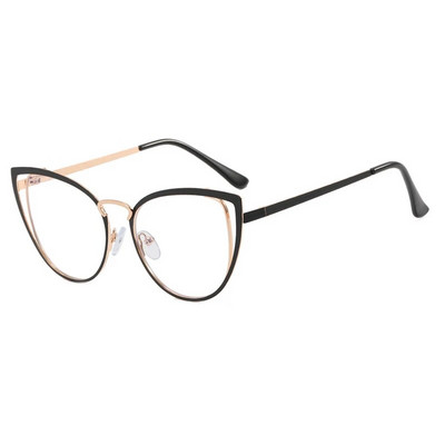 55583 Vintage Classic Anti-Blue Light Prillid Cat Eye Metallraam Bränd Disainer Mood Ümmargused Optilised Raamid Arvutiprillid