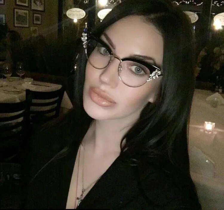 45120 Optilised luksuslikud kassisilmade prillide raamid naiste läikivad rhinestones prillid prillid