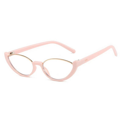 Vintage Half Frame Anti-Blue Light Σκελετός γυαλιών γάτας για γυναικεία νέα μόδα Μάρκα Μικρά στρογγυλά γυαλιά υπολογιστή Αποχρώσεις Ροζ