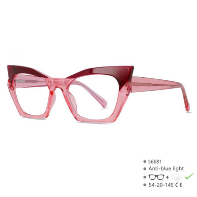 56681 Fashion Tr90 Cat Eye Οπτικό Πλαίσιο Γυαλιών Γυαλιά Ανδρικά Γυναικεία Δίχρωμη μεντεσέ άνοιξης Αντι Μπλε Γυαλιά Υπολογιστή