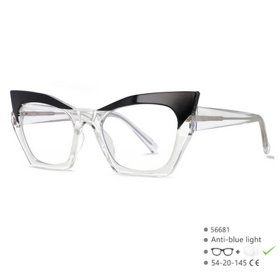 56681 Fashion Tr90 Cat Eye Οπτικό Πλαίσιο Γυαλιών Γυαλιά Ανδρικά Γυναικεία Δίχρωμη μεντεσέ άνοιξης Αντι Μπλε Γυαλιά Υπολογιστή