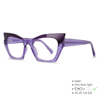 56681 Fashion Tr90 Cat Eye Οπτικό Πλαίσιο Γυαλιών Γυαλιά Ανδρικά Γυναικεία Δίχρωμη μεντεσέ άνοιξης Αντι Μπλε Γυαλιά Υπολογιστή