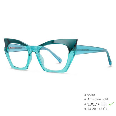 56681 Fashion Tr90 Cat Eye Οπτικό Πλαίσιο Γυαλιών Γυαλιά Ανδρικά Γυναικεία Δίχρωμη μεντεσέ άνοιξης Αντι Μπλε Γυαλιά Υπολογιστή