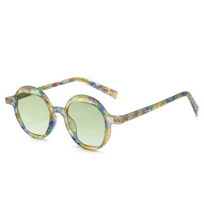 56898 Vintage Flower Leopard optiskais briļļu ietvars sievietēm jauns Tr90 caurspīdīgs brilles modes apaļas gradienta krāsas saulesbrilles UV400