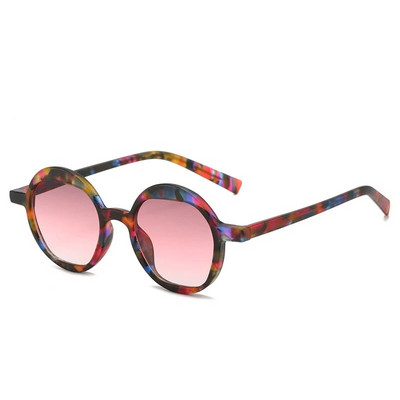 56898 Vintage Flower Leopard optiskais briļļu ietvars sievietēm jauns Tr90 caurspīdīgs brilles modes apaļas gradienta krāsas saulesbrilles UV400