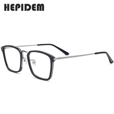 HEPIDEM Acetato optiniai akiniai, rėmeliai, kvadratiniai, receptiniai akiniai, trumparegystė, nerūdijančio plieno akiniai 9125