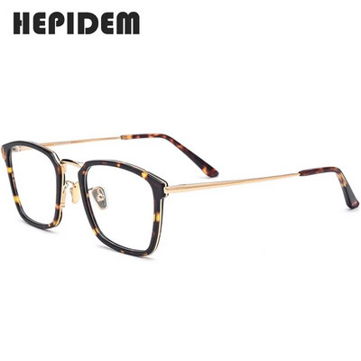 HEPIDEM Acetato optiniai akiniai, rėmeliai, kvadratiniai, receptiniai akiniai, trumparegystė, nerūdijančio plieno akiniai 9125