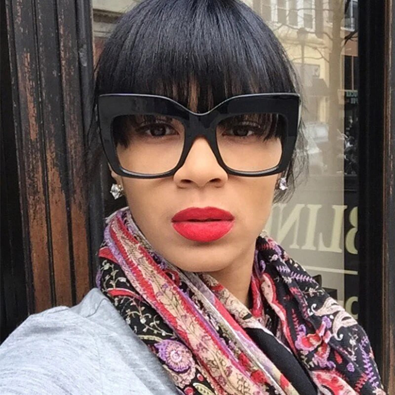 Μόδα τετράγωνα γυαλιά Γυναικεία υπερμεγέθη πολυτελή επωνυμία Μεγάλη κορνίζα Vintage γυαλιά Σκελετοί Gradient Shades oculos de sol