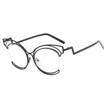 Уникални очила с половин метална рамка котешко око Дамски винтидж неправилни стиймпънк очила Модни луксозни елегантни очила Популярни