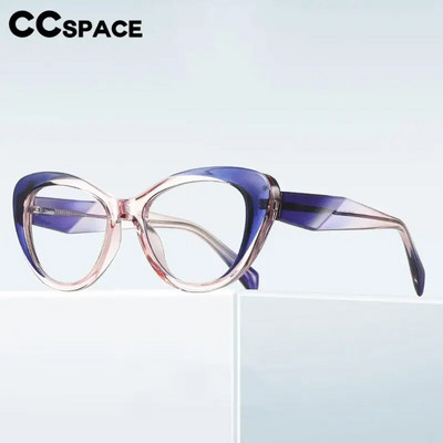 56757 Модна градиентна цветна оптична рамка за очила Дамска оптична рамка за очила котешко око Tr90 Пружинна панта Плоско огледало
