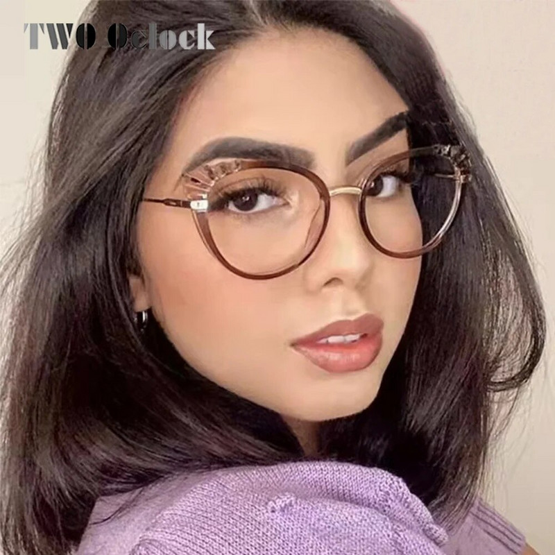 Γυναικεία γυαλιά οράσεως πολυτελείας επώνυμων σχεδιαστών με σκελετό υπολογιστή γυαλιά αντιμπλε επίστρωση Zero Optical Myopia Frame oculos grau feminino