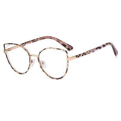 56590 Jauns metāla optiskais briļļu ietvars Sieviešu liela izmēra briļļu rāmis kaķa acīm Antizilas datora brilles