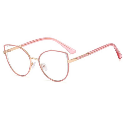 56590 Jauns metāla optiskais briļļu ietvars Sieviešu liela izmēra briļļu rāmis kaķa acīm Antizilas datora brilles
