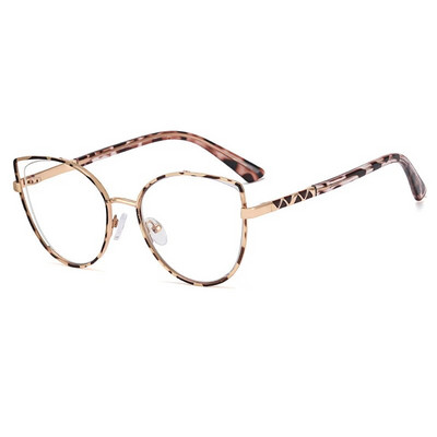 56590 Jauns metāla optiskais briļļu ietvars Sieviešu liela izmēra briļļu rāmis kaķa acīm Antizilas datora brilles