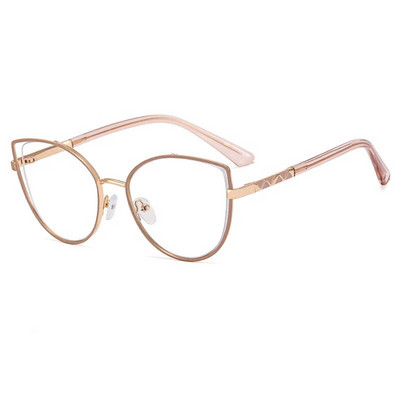 56590 Jauns metāla optiskais briļļu ietvars Sieviešu liela izmēra briļļu rāmis kaķa acīm Antizilas datora brilles