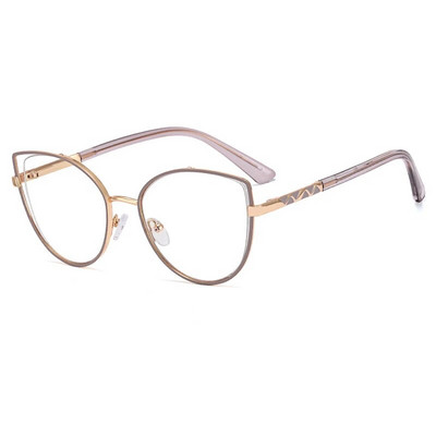 56590 Jauns metāla optiskais briļļu ietvars Sieviešu liela izmēra briļļu rāmis kaķa acīm Antizilas datora brilles