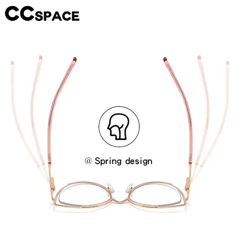 56590 Jauns metāla optiskais briļļu ietvars Sieviešu liela izmēra briļļu rāmis kaķa acīm Antizilas datora brilles