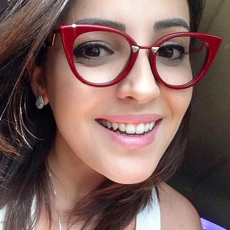 Modne naočale Ženske velike mačje oči Optičke računalne naočale Ženske prozirne naočale Ženski okviri za naočale