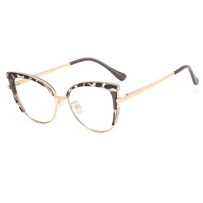 56735 Ramă optică pentru ochelari cu ochi de pisică pentru femei, la modă, cu îmbinare în două culori, ochelari de dimensiuni mari, ochelari anti-albastru pentru computer