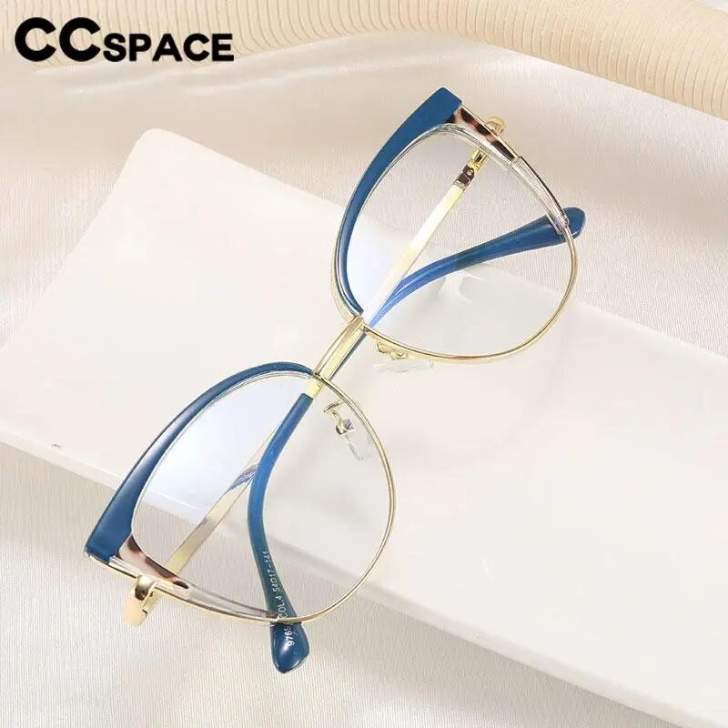 56735 New Women Cat Eye Optical Spectacle Frame Fashion Two Color Splicing Γυαλιά μεγάλου μεγέθους Σκελετός Anti Blue γυαλιά υπολογιστή
