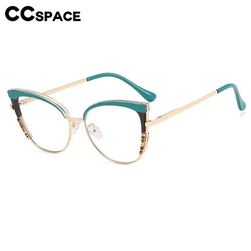 56735 New Women Cat Eye Optical Spectacle Frame Fashion Two Color Splicing Γυαλιά μεγάλου μεγέθους Σκελετός Anti Blue γυαλιά υπολογιστή
